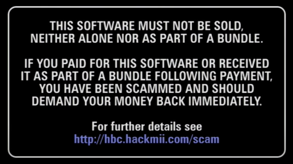 HackMii Scam Screen