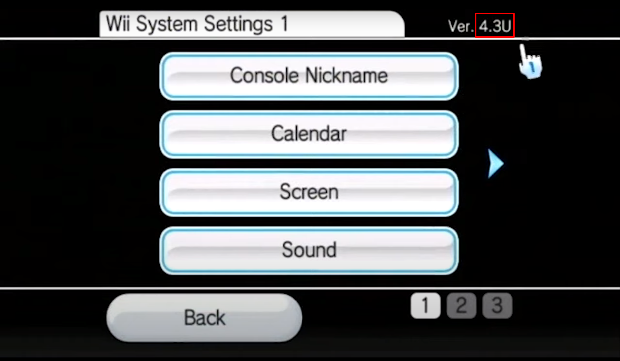 System Menu Version